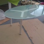 Stalen salontafel glas